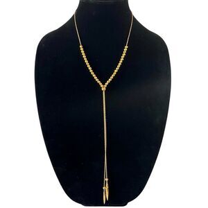 Metal Bead Adjustable Lariat Tassel Necklace